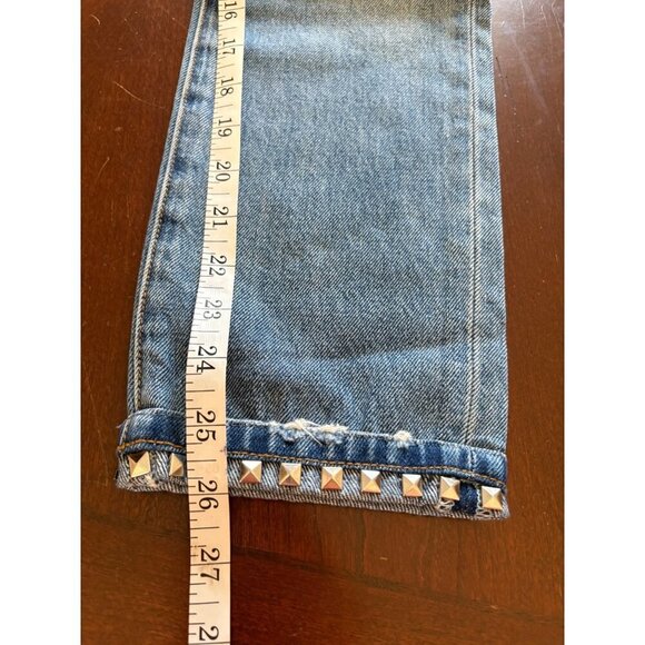 Current/Elliott NWT The Turnt Fling Studded Cuff Straight Crop Jeans Size 23 - Picture 10 of 13